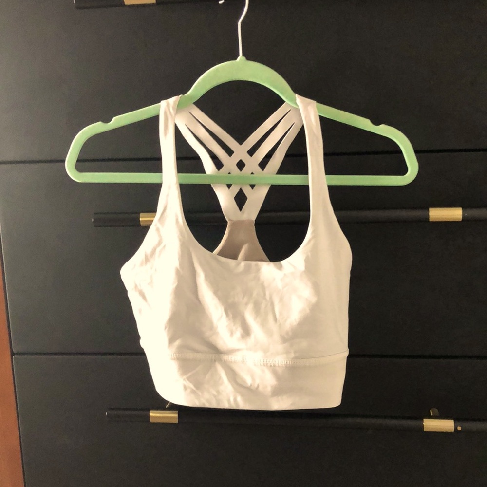 Unpadded white Lululemon sports bra size 8
